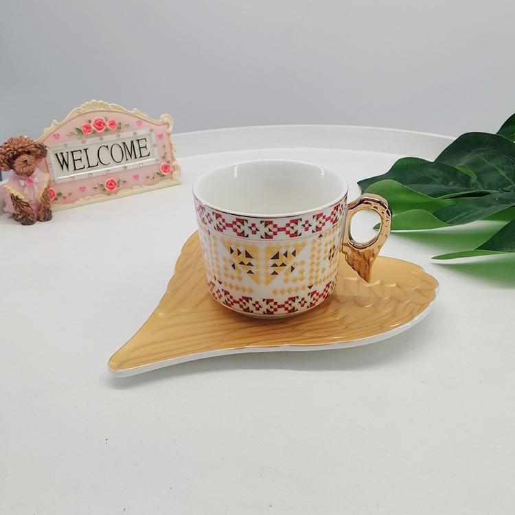 Light Luxury Angel Ceramic Cup Dish Cover, European High Aesthetic Coffee Mug, Home Afternoon Tea Cup, Holiday Gift Water Cups
