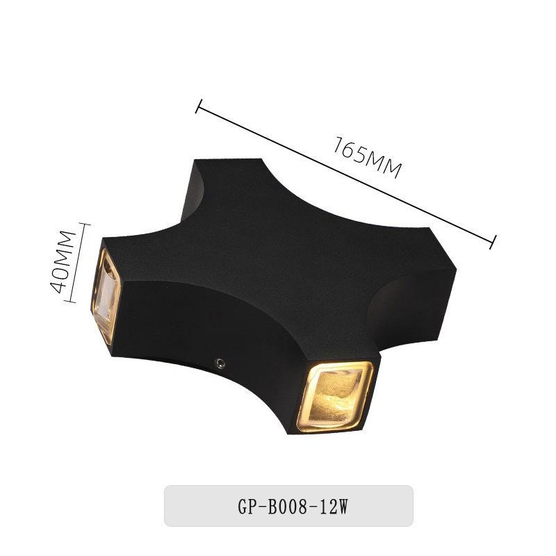 

Современный простой 12 Вт Cross Star Light Уличные водонепроницаемые настенные светильники светодиодные декоративные настенные светильники для входной двери садовое крыльцо настенное бра IP65 12W&Cold light