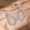 ZAKOL Luxury AAA Cubic Zirconia Long Drop Earrings Big Size Wedding Bridal Earring for Women