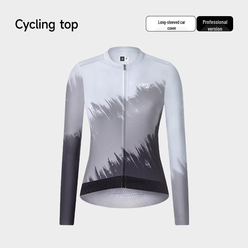 NUCKILY Damen Langarm-Radtrikot - Atmungsaktives Slim Fit mit Sonnenschutz für Frühjahrs-/Herbstfahrten.