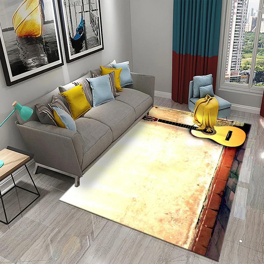 3D Music Carpet Music Instrument Rug for Living Room Bedroom Area Rug Decorative Floor Rugs Carpet Bathroom Non-slip Mat Carpet