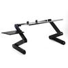360 degrees  Adjustable Foldable Laptop Desk Table Stand Holder w  Cooling Dual Fan Mouse Boad Black