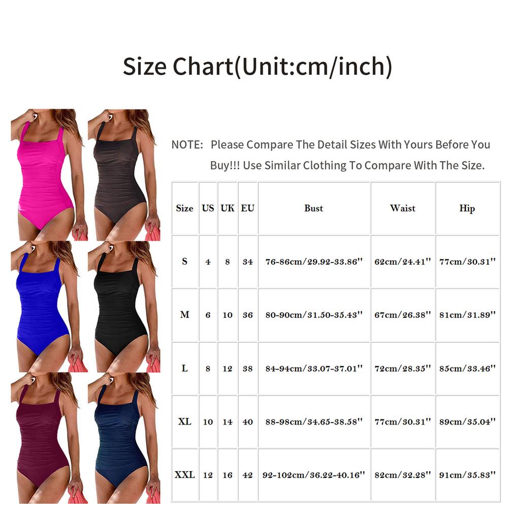 One Piece Swimsuit for Women Square Neck Ruched Design Slim Fit Swimwear Comfortable Stretch Fabric Beachwear Bathing Suit