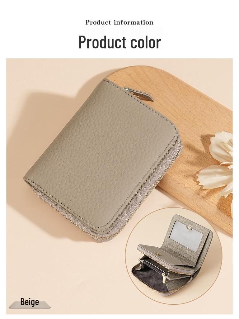 Women's Japanese Mini RFID Leather Wallet: Anti-Theft Card Holder & Zipper Coin Purse