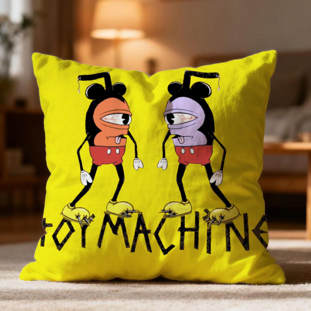 Fashion TToy Machineer Cushion Cover Soft Washable Pillow Case Multi-Scene for Couch Bed Travel Office Use