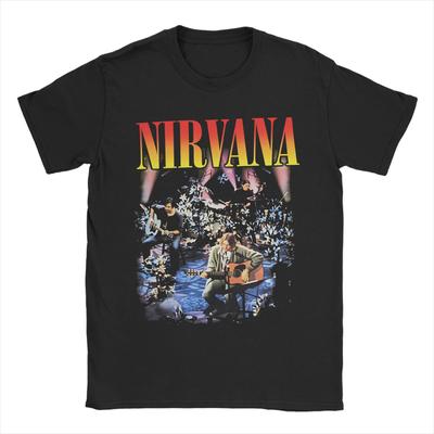 T-shirts Homme Groupe de Rock Nirvana Kurt Cobain Coton Pur Hauts d'Été Classique Manches Courtes Col Rond T-shirt Populaire