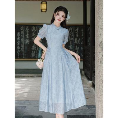 2024 Summer Elegant Jacquard Cheongsam: Slimming, Stylish, and Trendy