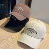 New American Retro Letter Embroidery Deep-fit Soft-top Baseball Cap, Sun Protection, Face-slimming, Versatile Duckbill Cap