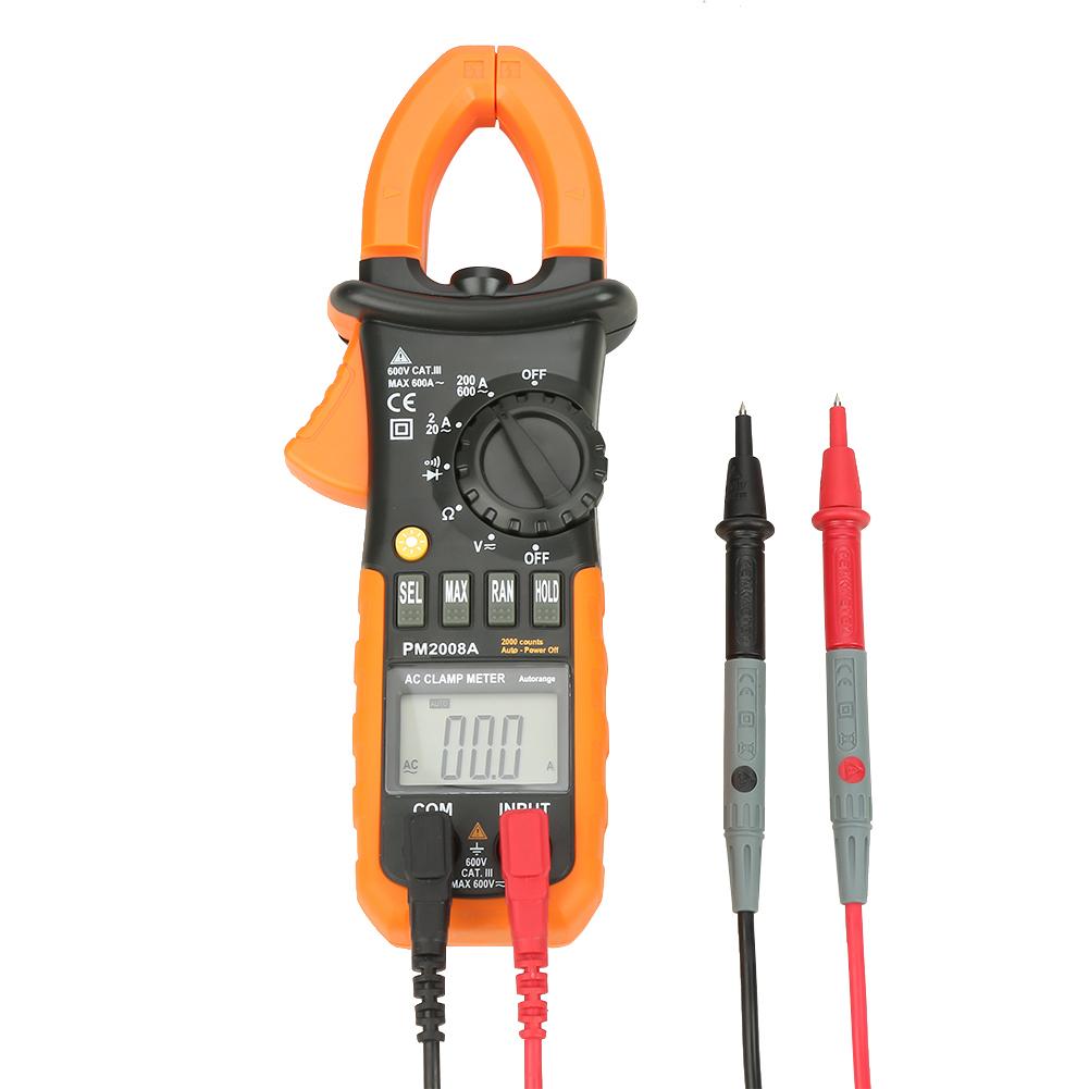 PEAKMETER PM2008A Handheld Digital LCD Clamp Meter AC DC Voltage Diagnostic Multimeter