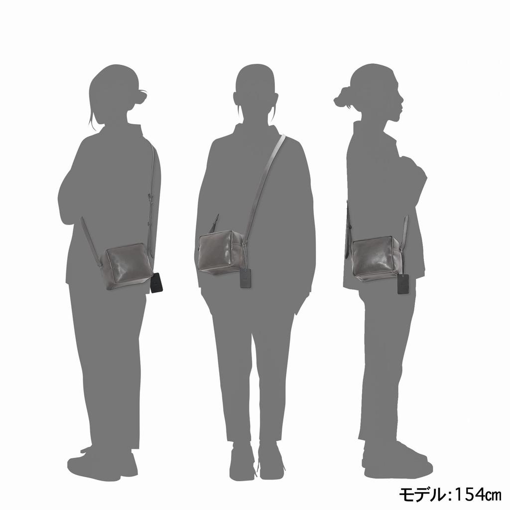 LEDERHANDWERKSUNTERNEHMEN Cube Umhängetasche, Italienisches Leder, MINIMAL LMM-1101 (Grau)