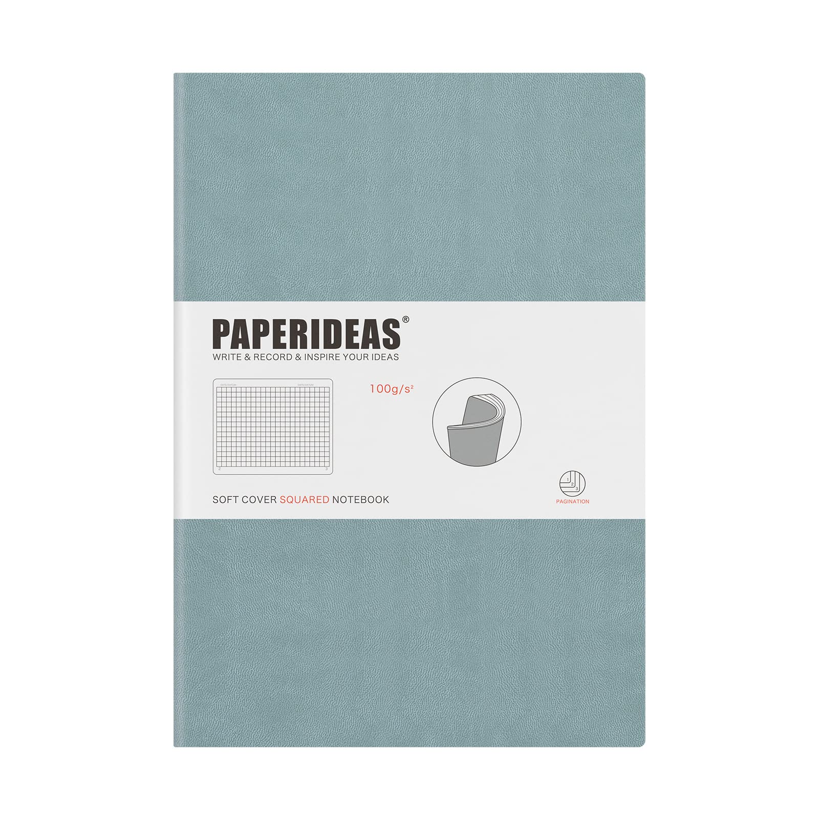 

PAPERIDEAS Soft Cover Fog Notebook, B5, (Grid, Blue)