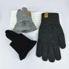 Men's Solid Color Knitted Wool Warm Gloves for Autumn and Winter Cold Protection Touchable Screen