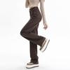 Women's American Vintage Coffee Brown Slim Straight Jeans High Waist Loose Slimming Casual Streetwear Spring Autumn