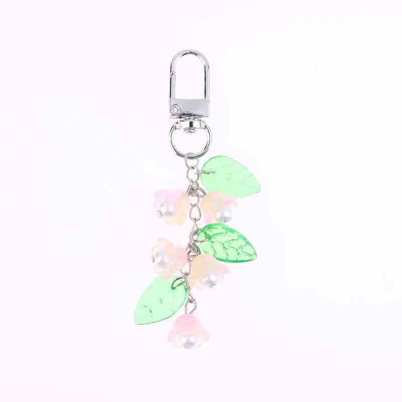 Y2K Aesthetics Lily Of The Valley Keychain Exquisite Flower Keyring Bag Pendant Sweet Girly Phone Lanyard Holiday Gifts