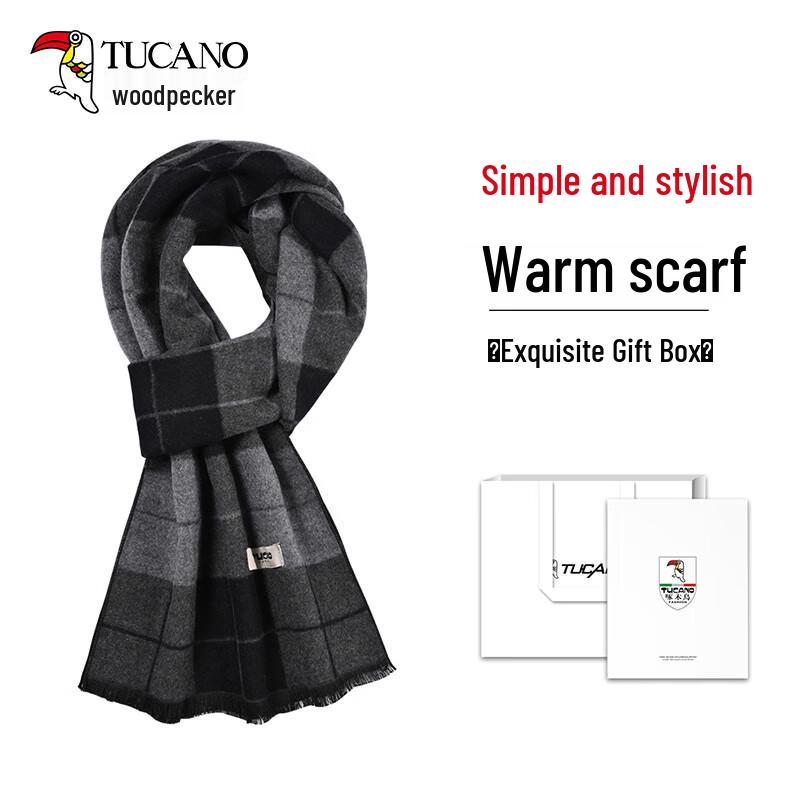 TUCANO Men's Autumn/Winter Plaid & Striped Scarf