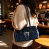 IELGY Fashionable Washed Denim Texture One-Shoulder Underarm Bag