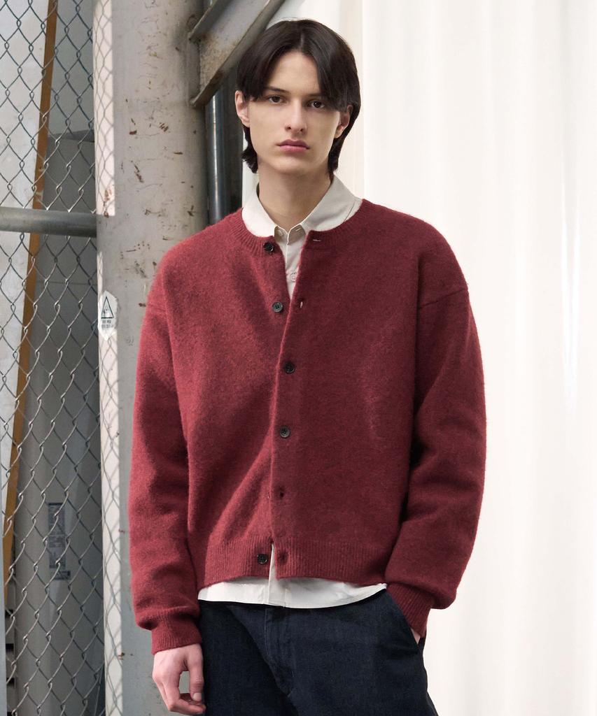 Draw Fit Urbane Wool Crop Knit Cardigan [Melange Grey]