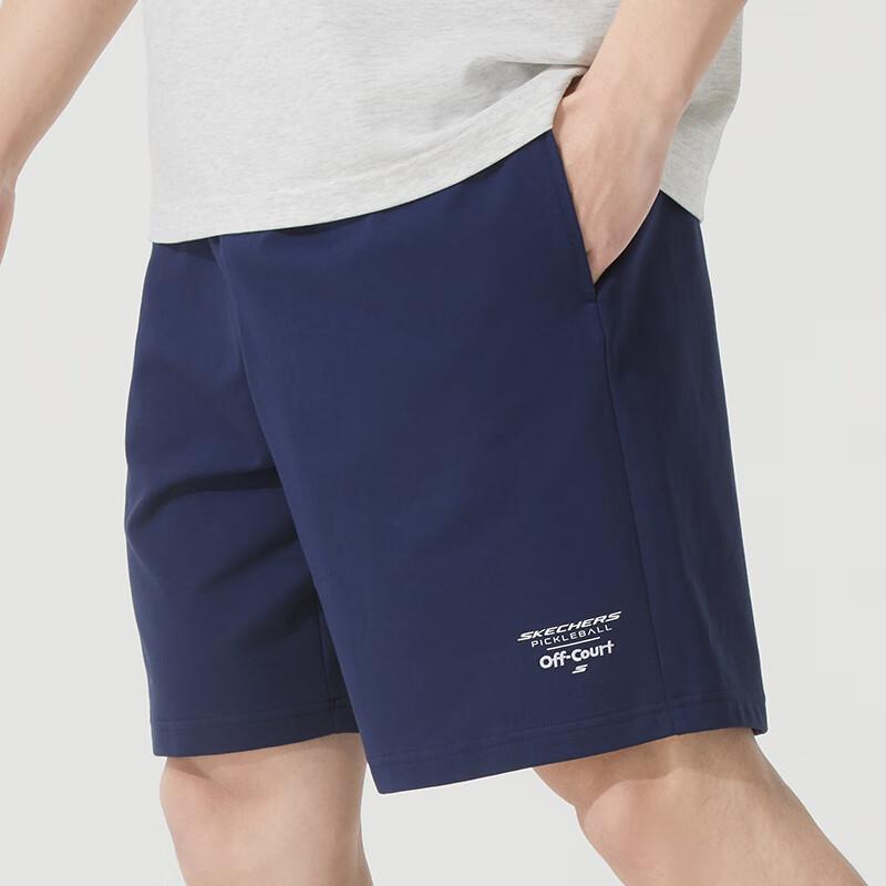 Skechers Comfort Sports Series Fashion Comfortable Breathable Knitted Casual Shorts Men shorts Navy-Blue P225M037-00DU