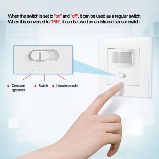 Motion Sensor Light Retardant Wide Sensing Switch Flame Angle No Neutral Required PIR