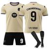 Kits de Football Personnalisés Nom pour Adolescents Enfants Adultes 25/26 Barça Extérieur #9 Lewandowski Ensemble Maillot d'Entraînement Sportif avec Chaussettes
