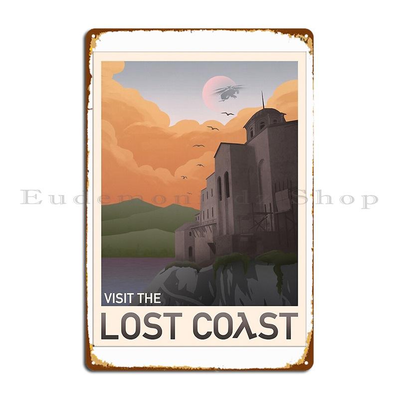 Visit The Lost Coast Metal Plaque Poster Mural Cinema Designing Funny Club Party Tin Sign Poster 20X30CM