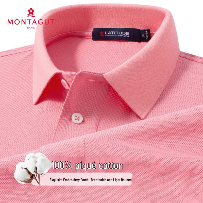 

MONTAGUT Men s 100% Pique Cotton Breathable Easy-Care Polo Shirt 48