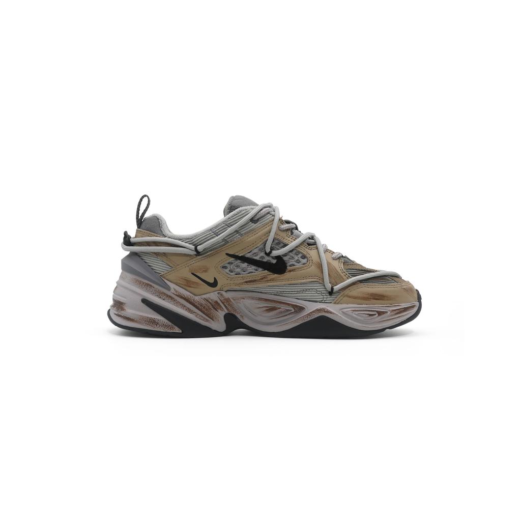 Nike M2K Tekno Slip Resistant Low Top Chunky Sneakers Unisex Gray Brown BV0074-001(Team1306-)