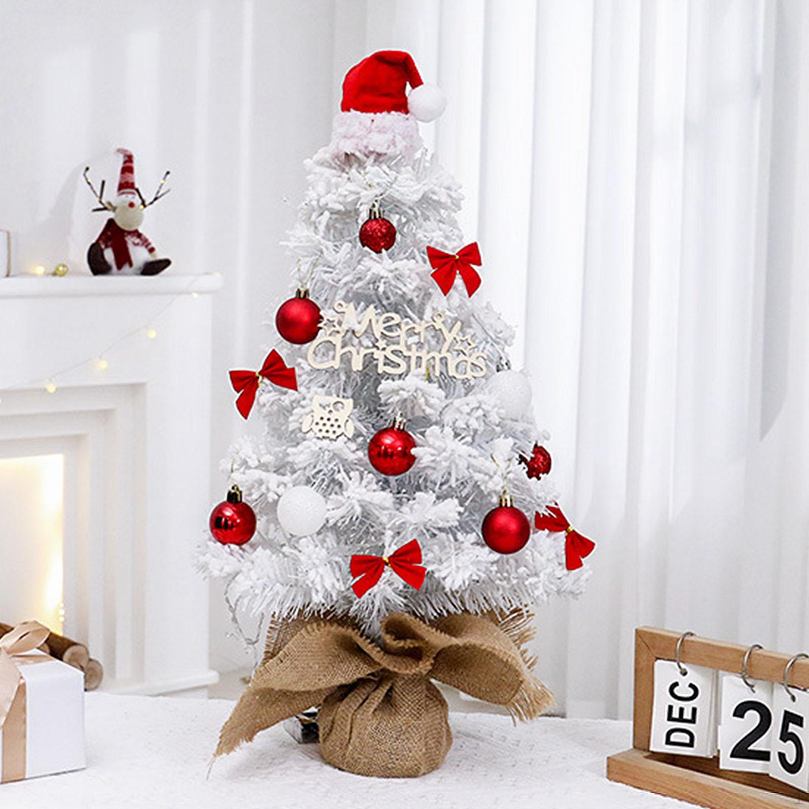 

Мини-елка с флокированной отделкой, Премиум-елка для дома, офиса, украшения вечеринки, белая 45 cm