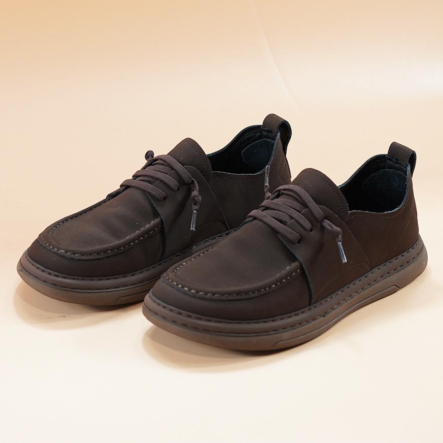 

Loafers men s leather retro soft sole soft surface autumn and winter lazy cotton shoes comfortable velvet warm casual leather shoes 44