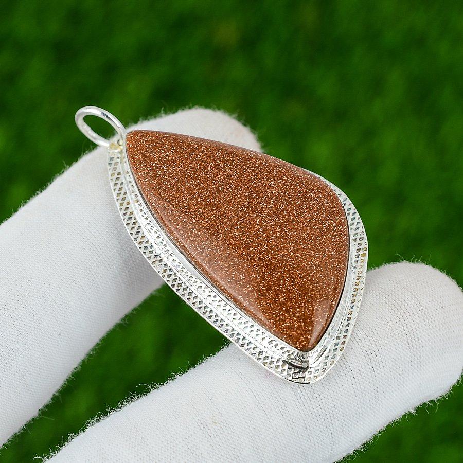 Sterling Silver Sun Sitara Stone Anniversary Engagement Bezel Wedding Pendant