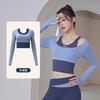 New women's running fitness tight fake two-piece sports top long-sleeved yoga clothes