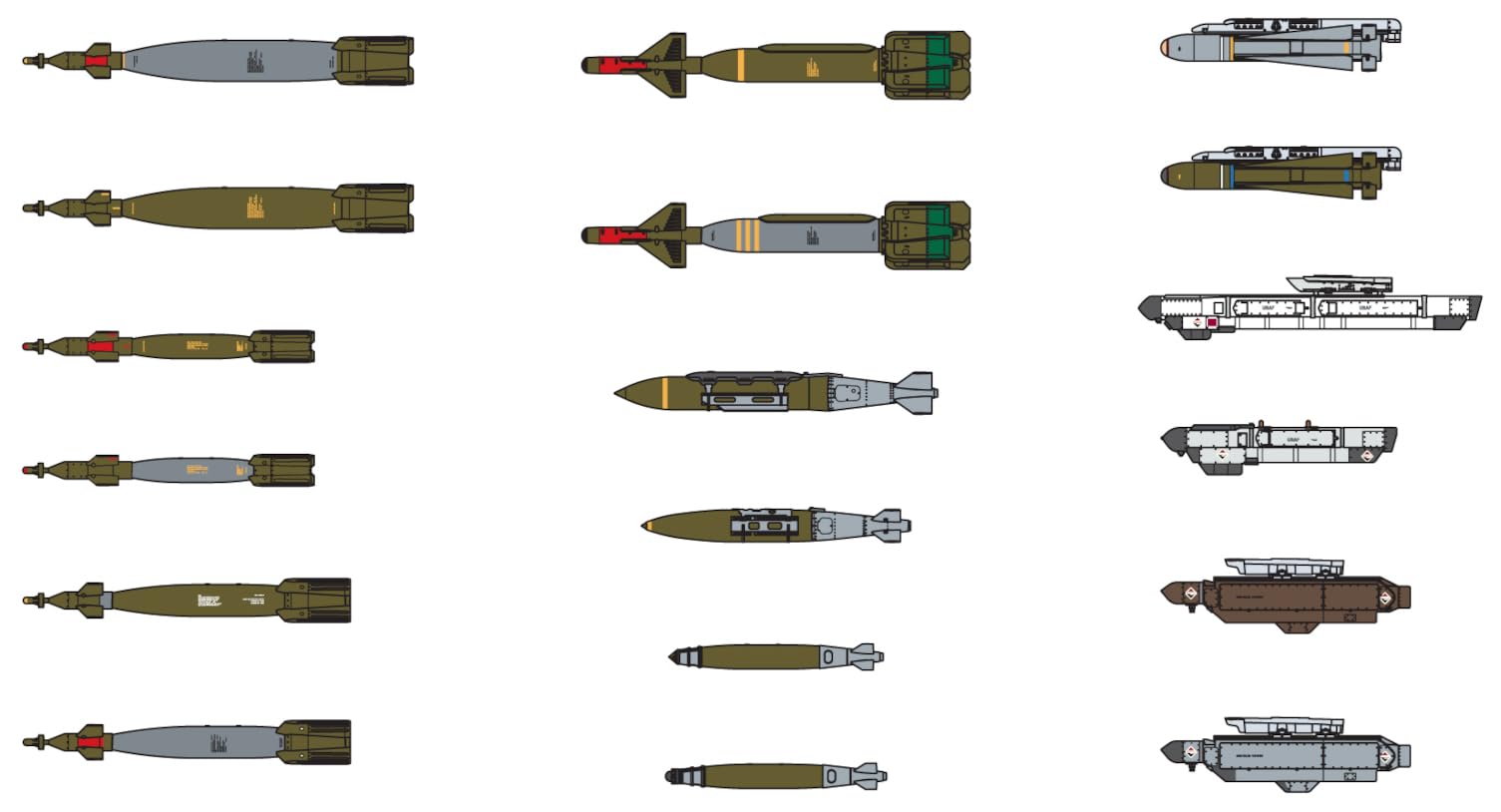 FineMolds Jet Aircraft Series American Aircraft Bomb Set 2 Plastic Model Kit FF102 1/72 (Airplane)