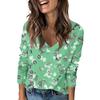 Ladies' Fashionable Casual Long Sleeved Retro Floral Print V-Neck Top Women'S T-Shirts Women Clothes Playeras De Mujeres