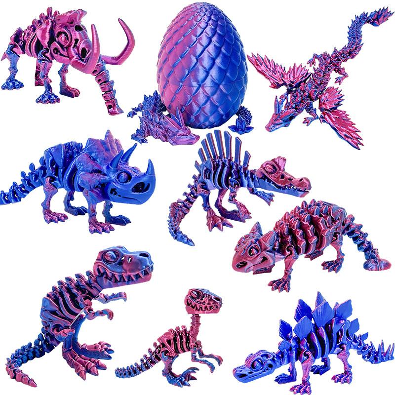 

Набір з 9 3D-друкованих моделей динозаврів, іграшка, гнучка шарнірна скульптура дракона, ремесло, прикраса для офісного столу, подарунки-сюрпризи на день народження