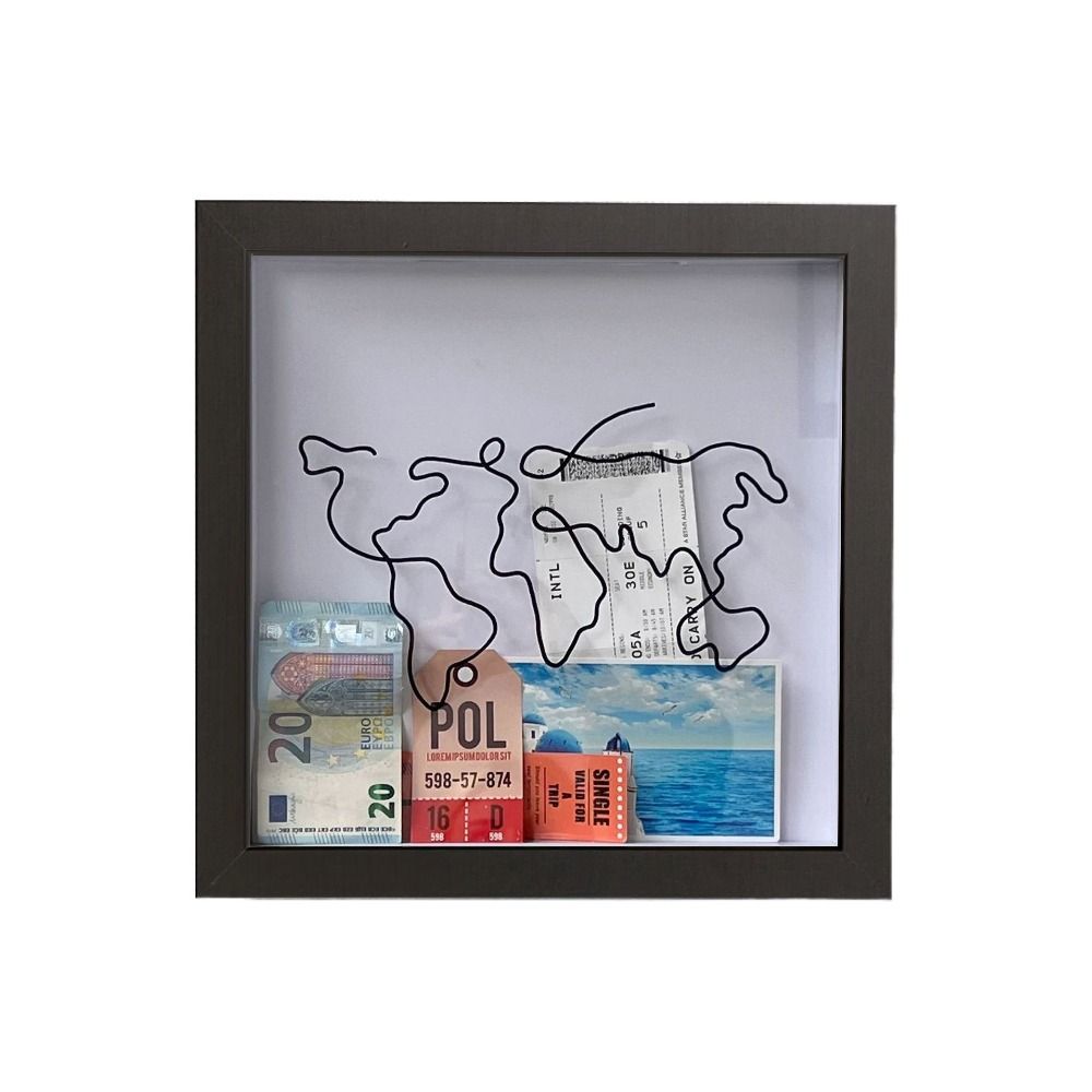 Artificial Board Travel Collection Box Handmade Ticket Shadow Box with Slot  Ticket Stubs