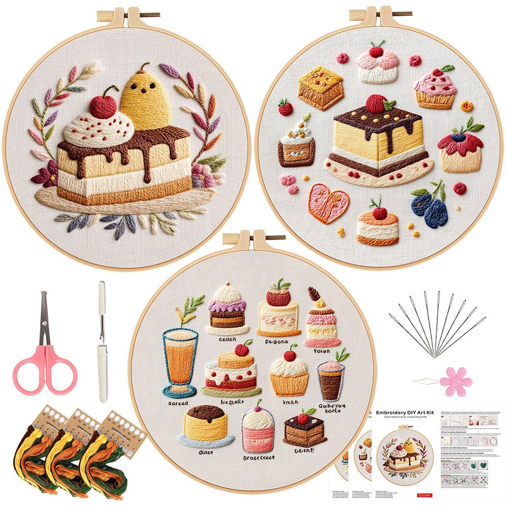 New Embroidery Diy Handmade Material Pack Cake Dessert Embroidery