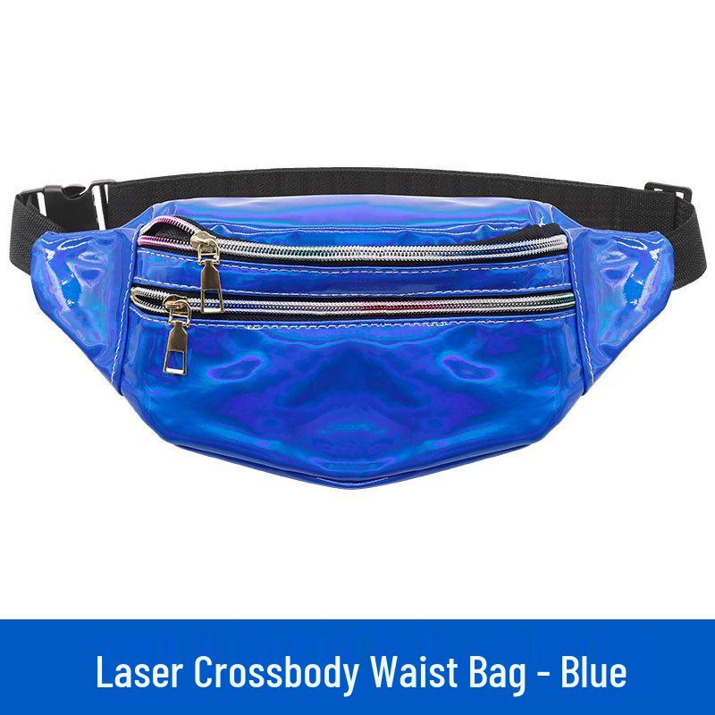 Unisex Outdoor Running Waist Bag with Laser Design – Large Capacity Crossbody Coin and Phone Holder