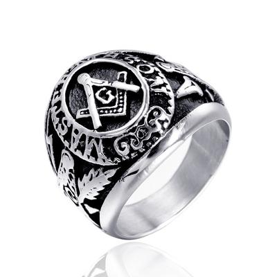 Nicht verblassender Freimaurer-Ring in Goldfarbe. Coole Freimaurer-Ringe für Männer und Frauen