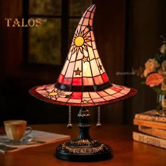 Lampa klobouk čarodějnice LED noční světlo jemná záře ručně vyráběné gotické světlo ve tvaru klobouku čaroděje halloweenská noční lampička