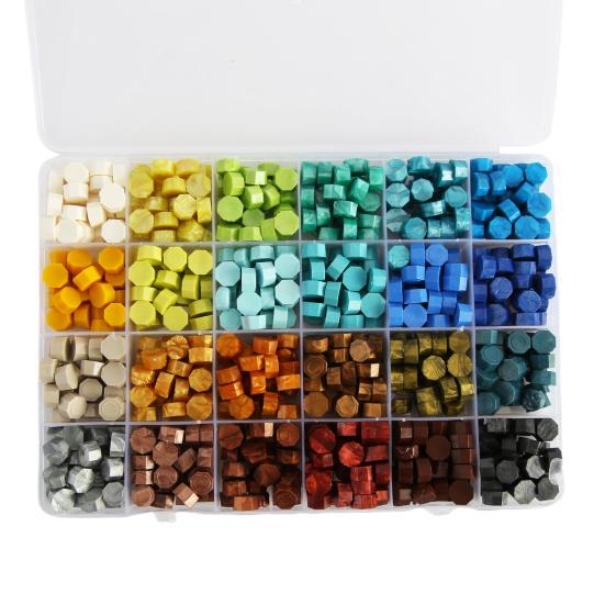 600Pcs Retro Sealing Wax Boxed Seal 24 Colors for Wedding Invitation Letters