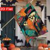 2D Flat - 2D Flat Halloween Skeleton Couple Wearing Gorgeous Dress Garden Flag 2 (2)- Outdoor Garden Flag Double-Sided Home Decoration Courtyard Decor