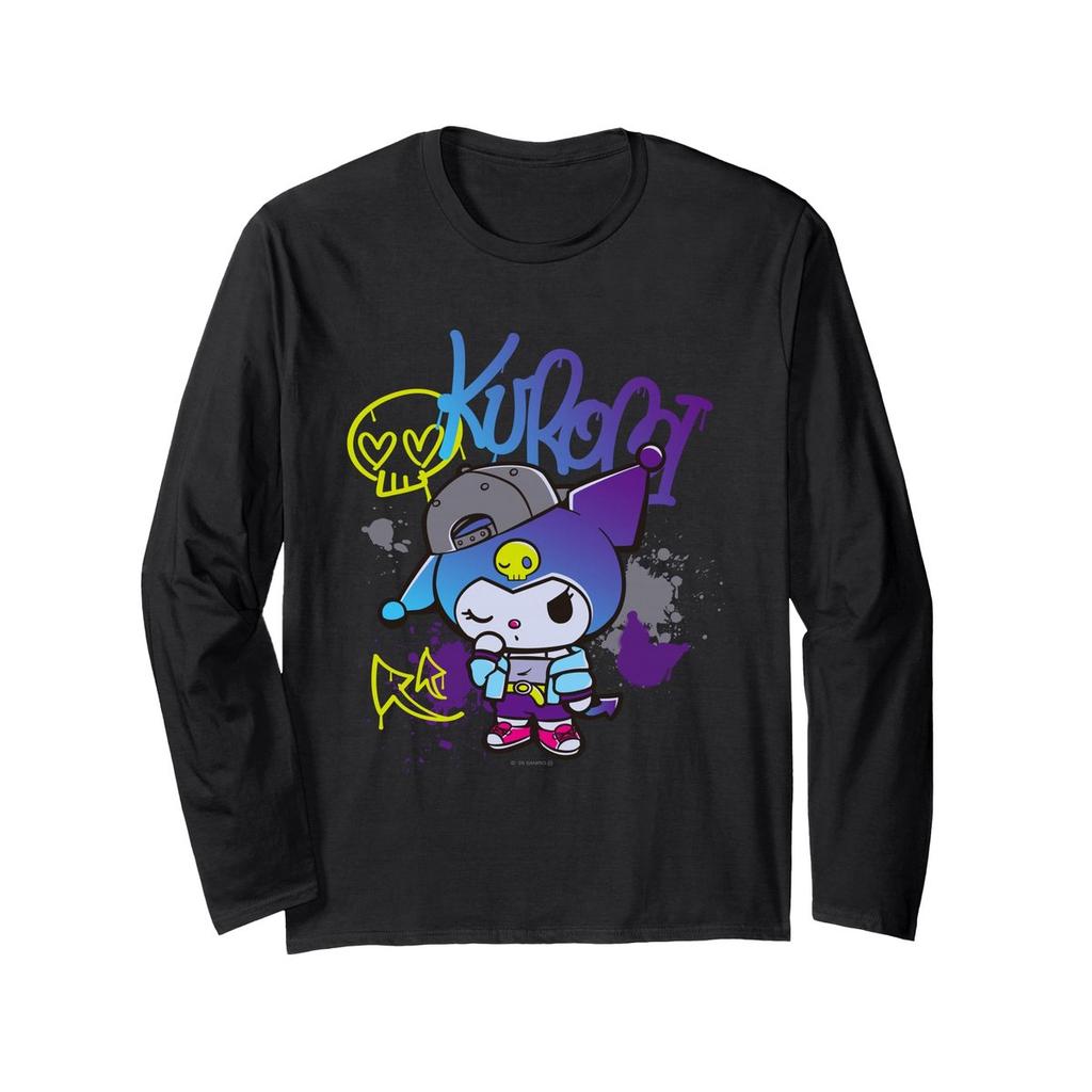 Футболка с длинным рукавом Sanrio Kuromi Яркий Граффити Поза - Официальная Одежда с Персонажем, Японский Эксклюзив
