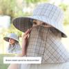 Wide Brim Agricultural Work Hat UV Protection Shawl Mask Women's Ponytail Hat  Outdoor Sports