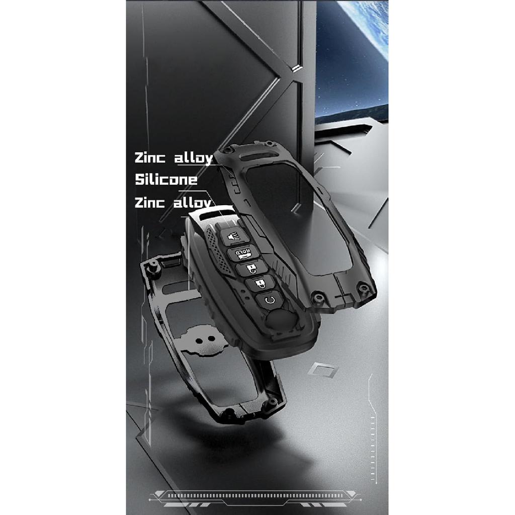 Heavy Zinc Alloy Key Fob Cover, Keychain, Key Case, Accessories Compatible With Nissan (Model-A 4 Buttons)