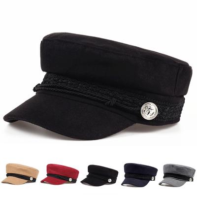 Vintage Warme Mütze Männer Frauen Herbst Winter Flache Militär Baskenmütze Kapitän Einstellbare Sailor Caps Navy Cap Hüte