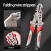 Foldable Crimping Pliers Wire Strippers Splitting Stripping Specialized Splitter Electrician Winding Cable Cutter Tool