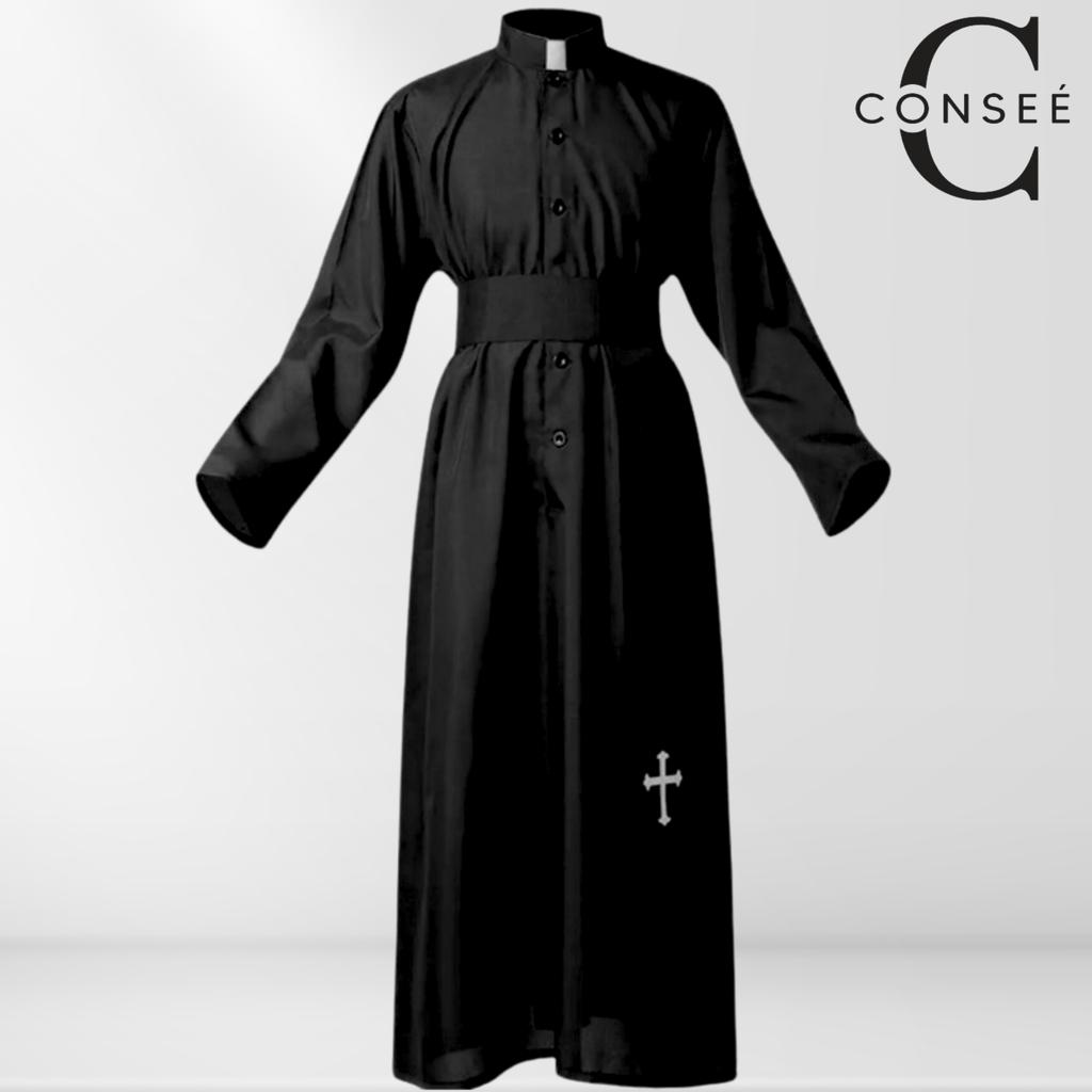 Priest's Carnival Costume, Priest's Cassock For Adults, Fancy Dress Costume