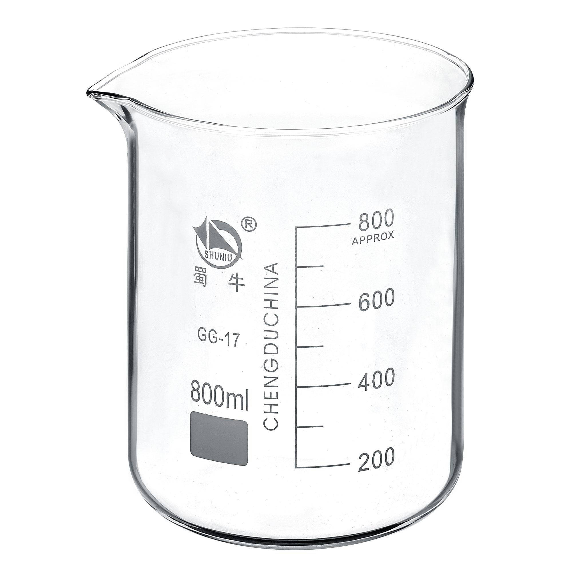 5-2000ml Low Form Glass Beaker 3.3 Borosilicate Glass Graduated Printed Scale Measuring Cups with Spout for Kitchen Lab Liquids 5ml