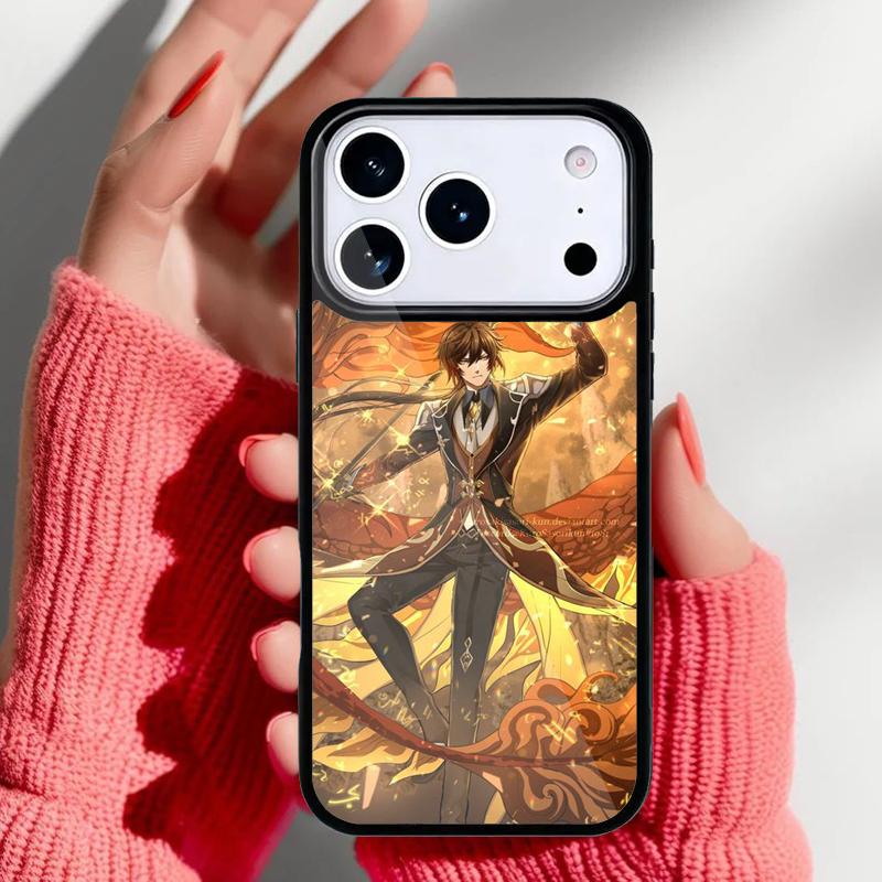 

Zhongli Genshin Impact Phone Case for iPhone 17 Air 16e 15 14 13 Pro Max Back Cover for 12 11 Pro Coque iPhone 13 Pro Max