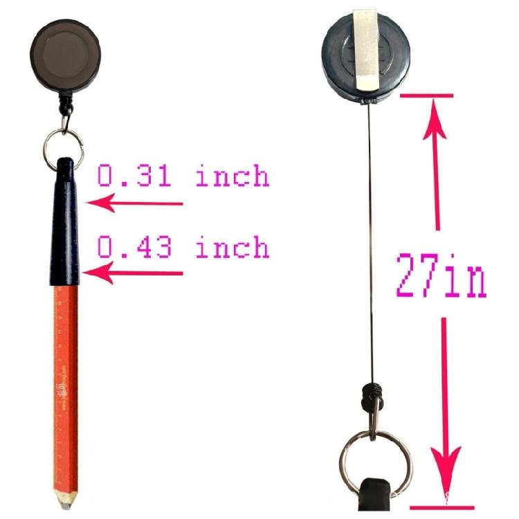 Elastic Pull Pen Sleeve with Key Ring Attachment Retractable Keychain Protects Pens from Damage in Backpacks and Desks